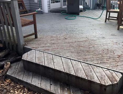 before view of wood deck cleaning and refinishing service in grand rapids, mi